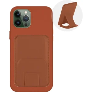 iPhone 13 Pro Hoesje + Kaarthouder - Magnetisch en Standaard - iPhone 13 Pro Hoesje Pasjeshouder met Houder - iPhone 13 Pro Cover Magnetisch - Vegan Leer - Microvezel